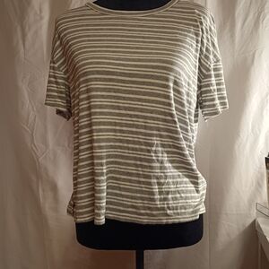 Olive & Oak Gray Striped Short Sleeve Top